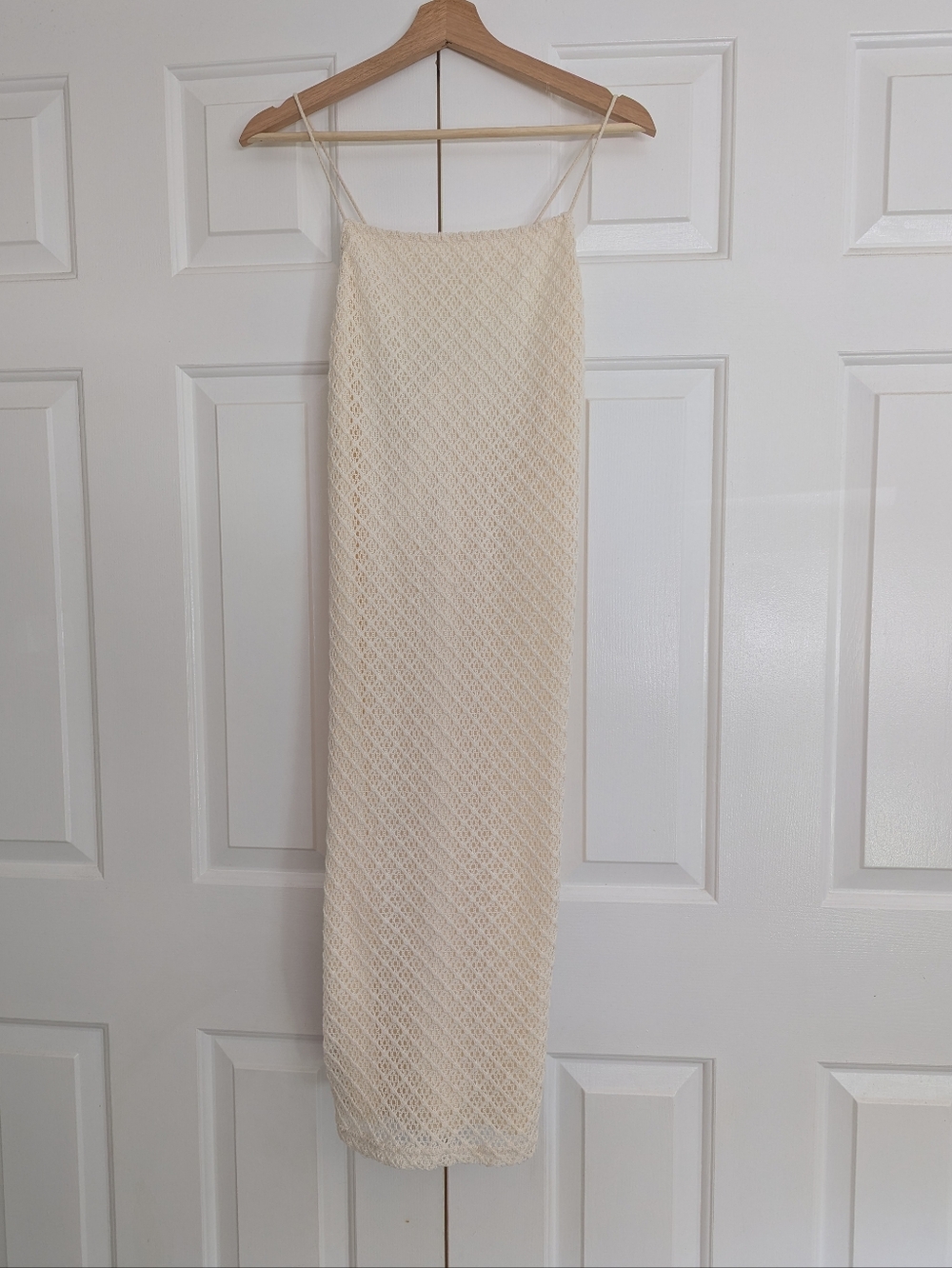 Suzy Shier Cream Crochet Midi Summer Dress Festival Y2K Mermaidcore Boho L/XL/2X